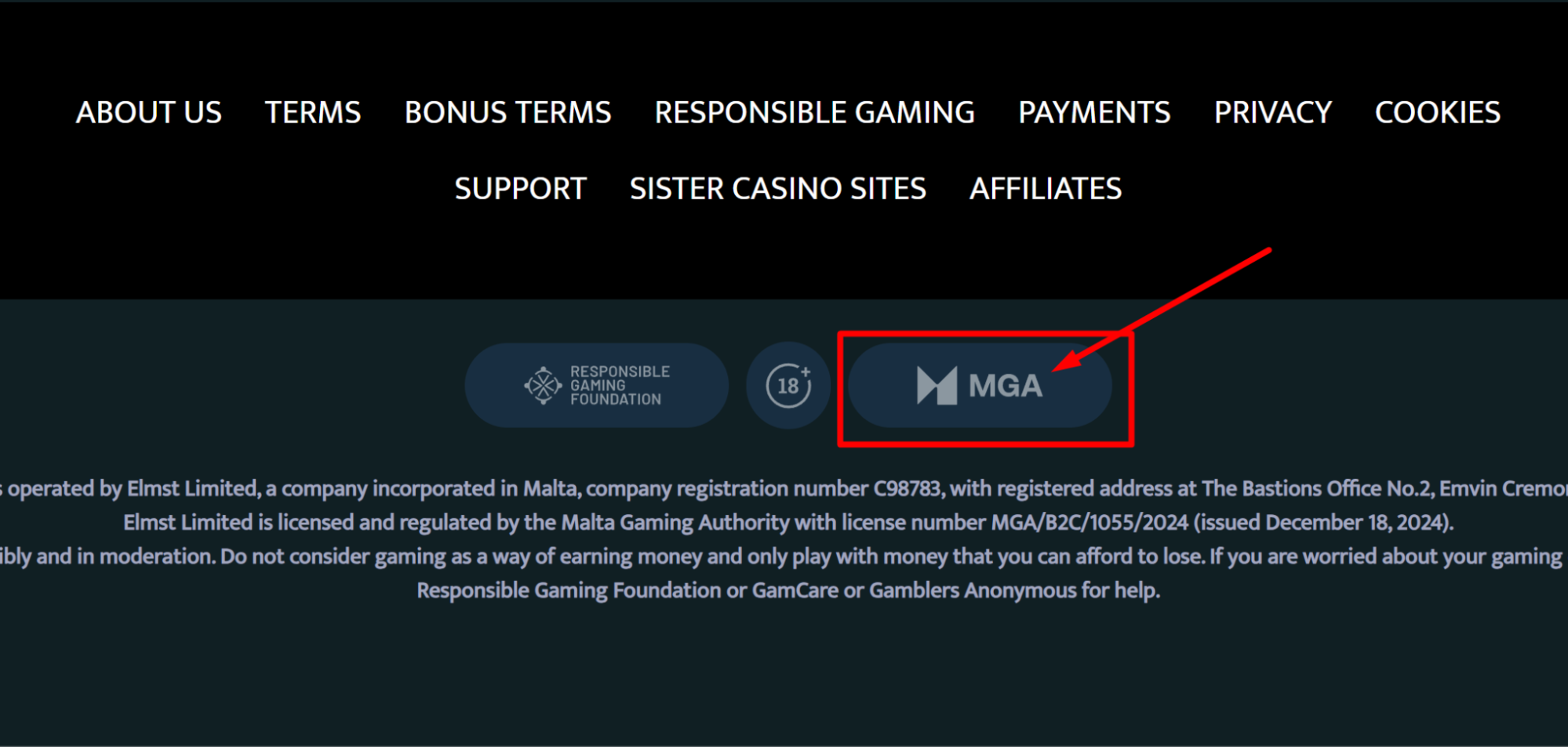 Licenslogga i sidfoten